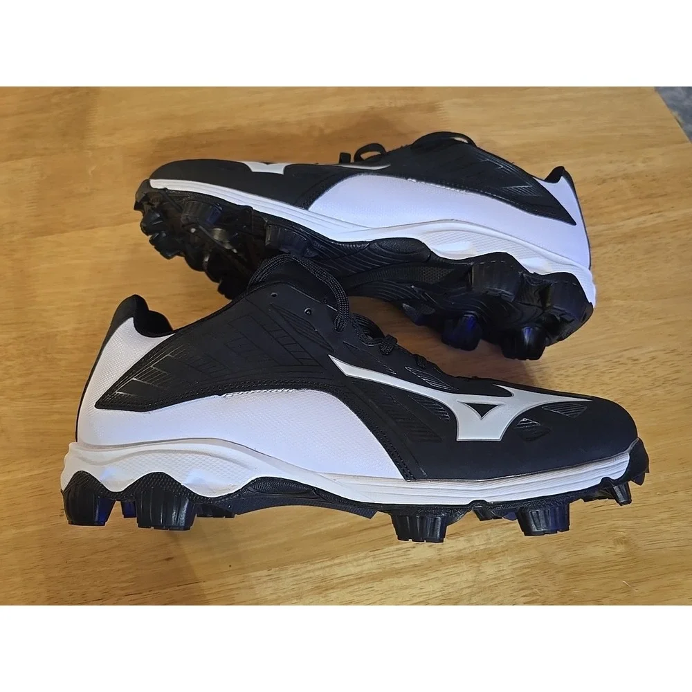 SIZE 12 Mizuno Men's 9 Spike ADV Erupt 3‎ Multi-Sport Mid-Cut Cleats Black/White